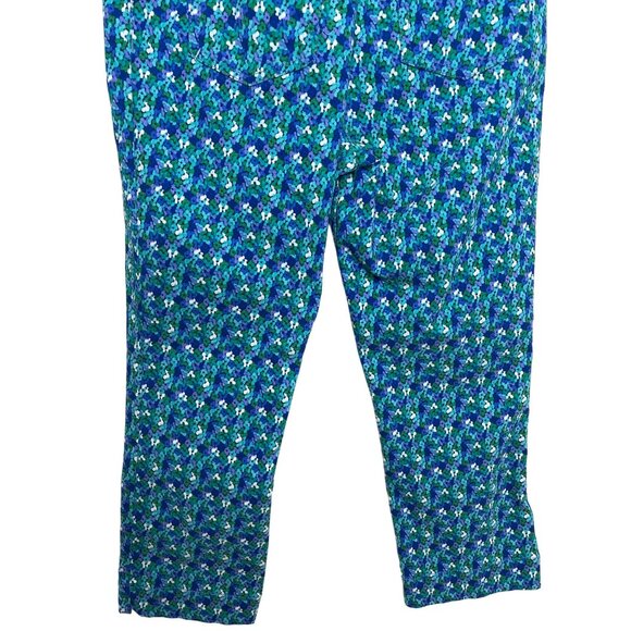 Soft Surroundings Blue Floral Cropped Pull On Pants Size PS Petite Small - Picture 8 of 12